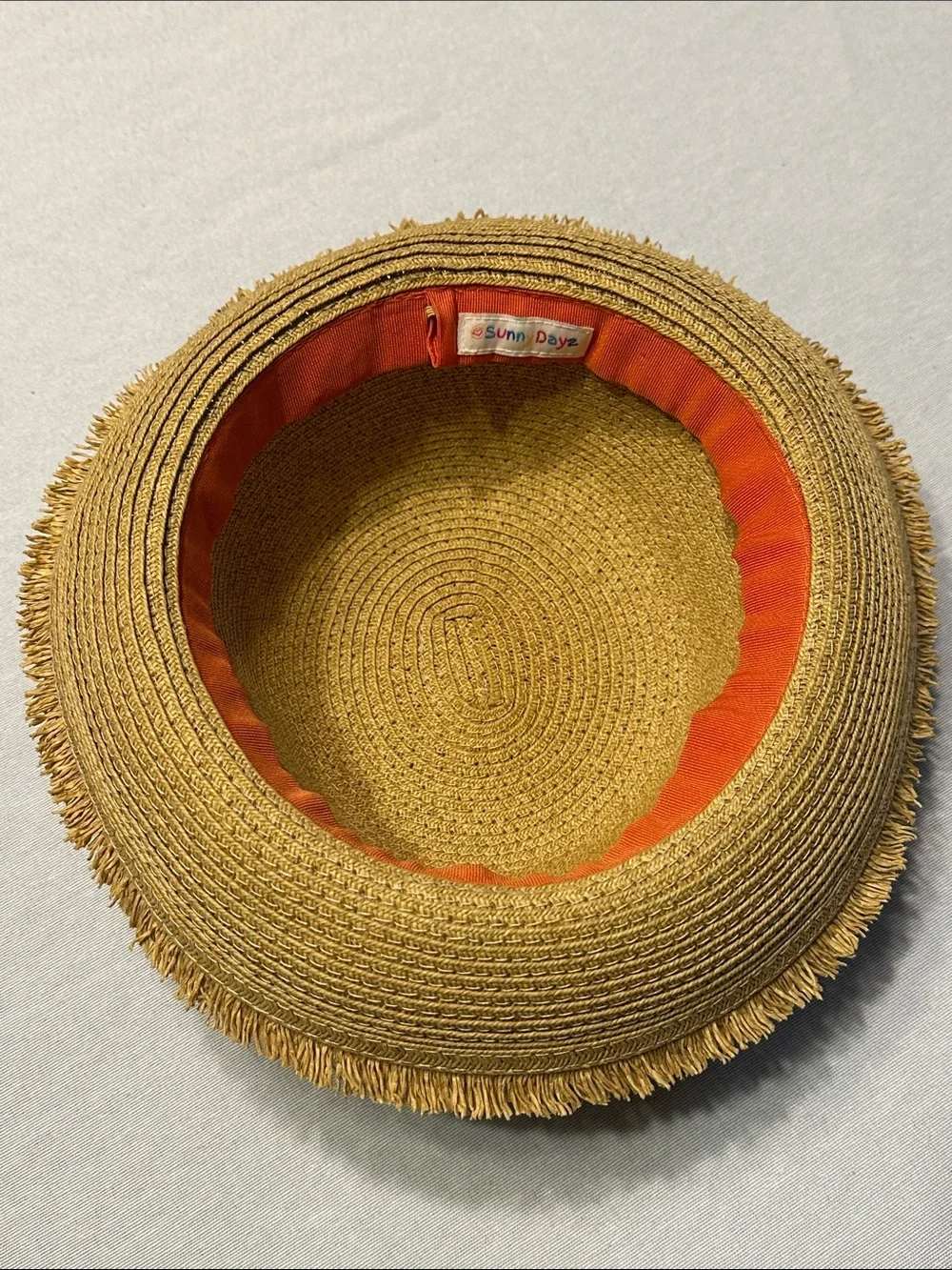 Sunny Dayz Youth Tan Straw Sun Hat with Accent Band